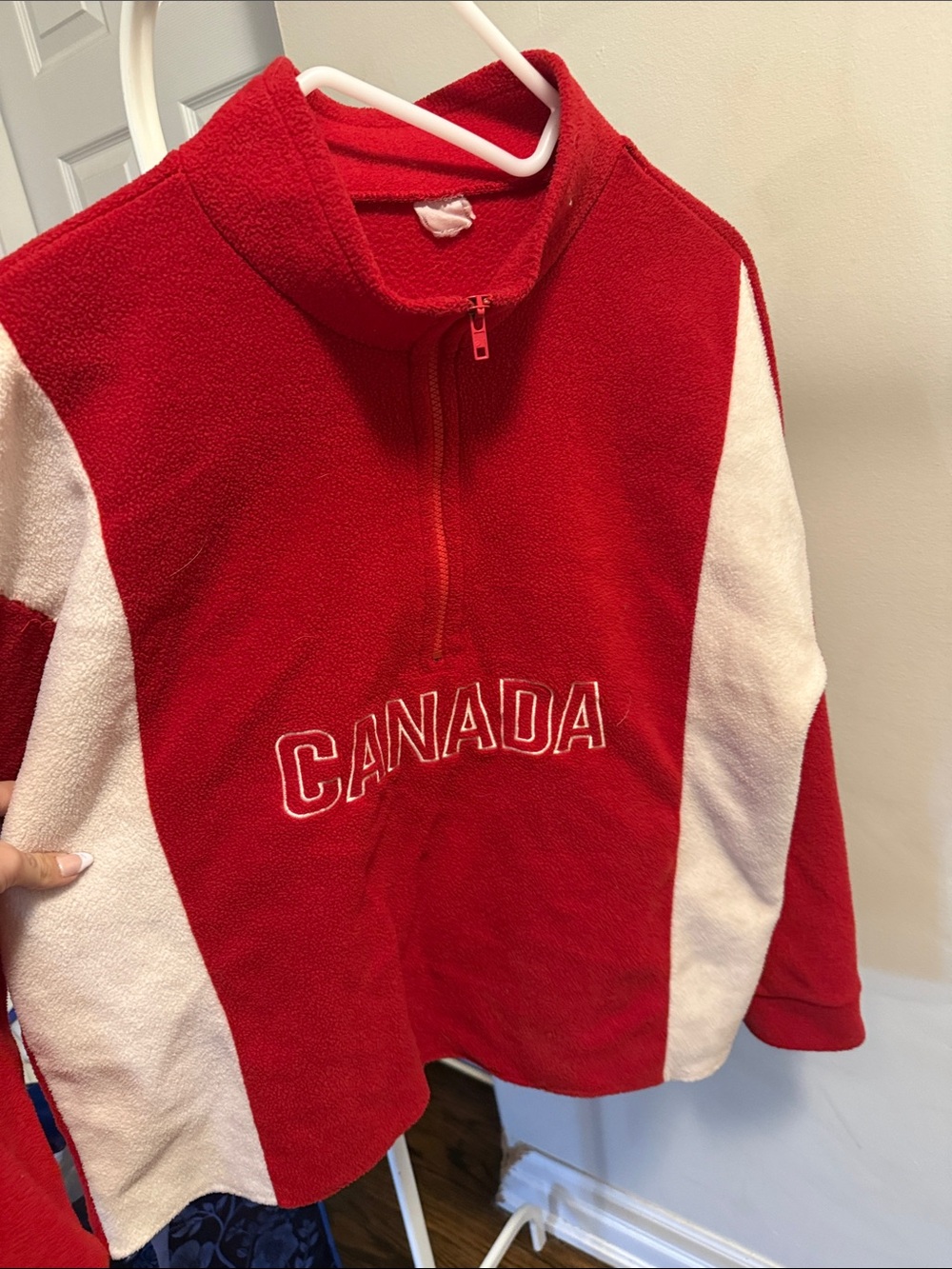 Red Canada Half-Zip Fleece Pullover